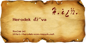 Herodek Éva névjegykártya